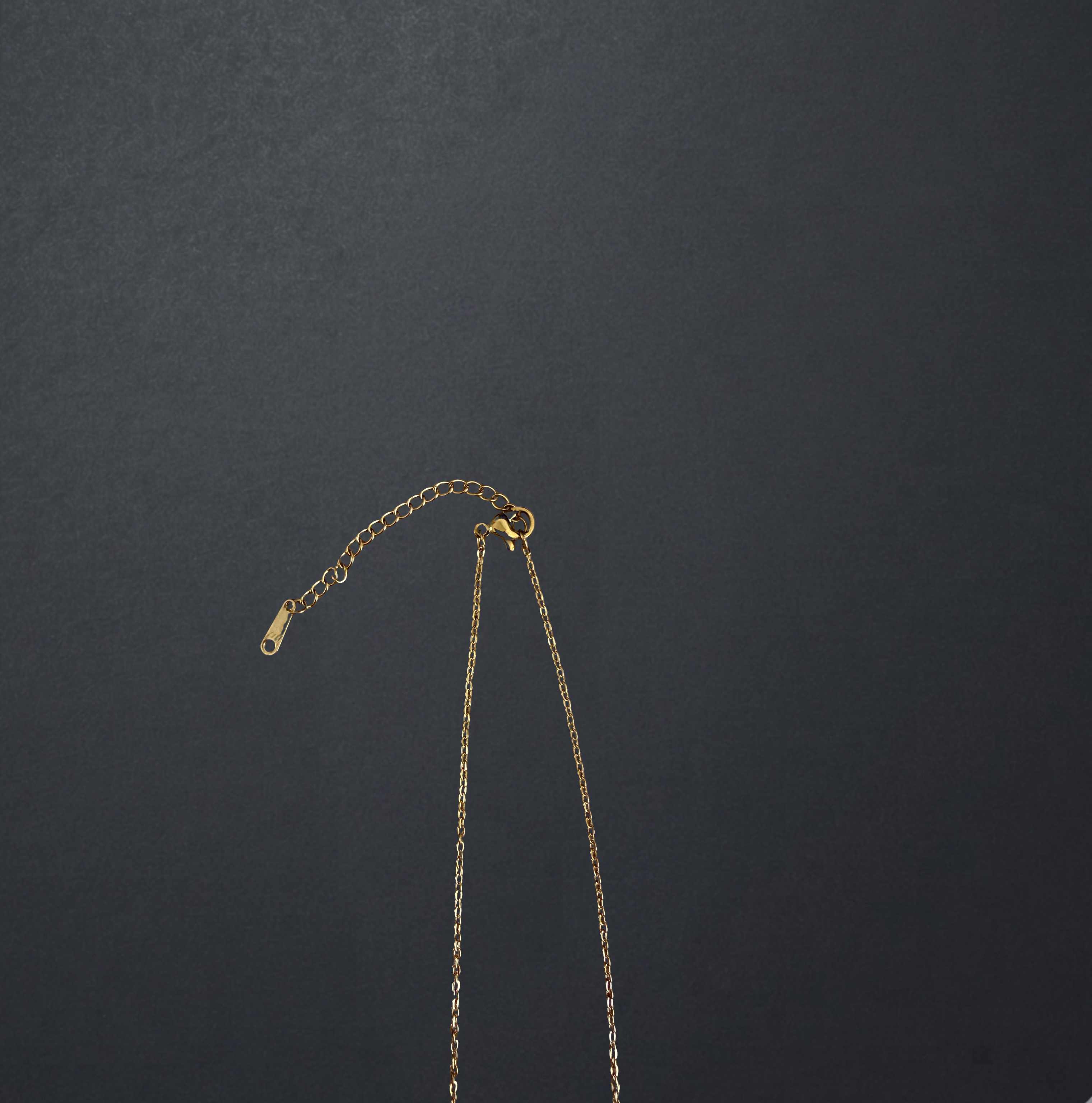Gold Stainless Steel Baguette Station Necklace image 3