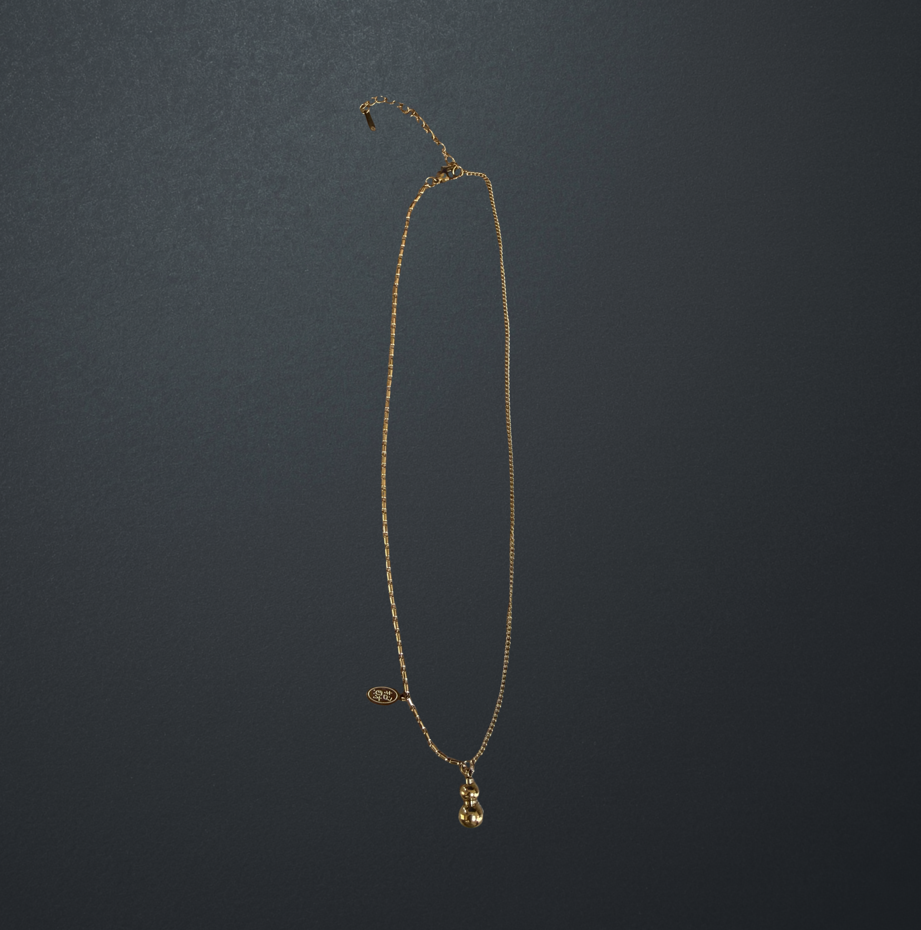 Gold Stainless Steel Lucky "Wulu" Gourd Necklace image 2